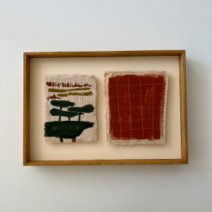 composition pigment sur coton encadrement caisse chene clair galerie art paris batignolles duo