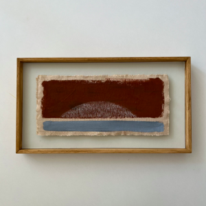 composition pigment sur coton encadrement caisse chene clair galerie art paris batignolles soleil couchant