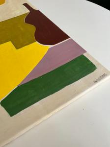huile pigment sur toile couleur jaune terracotta ocre blanc oeuvre dart galerie paris etude avrandinis lartetlafacon paris batignolles