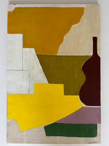 huile pigment sur toile couleur jaune terracotta ocre blanc oeuvre dart galerie paris signé avrandinis
