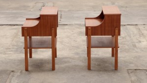 table de chevet danoise teck vintage 1960 CArlstrom paire deco paris scandinave