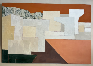 tableau huile pigment sur toile prado rose beige ecru interiordesign paris marseille galerie art