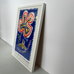 affiche ancienne tobiasse saint paul floral 1996 exposition bleu couleurs primaires tableau decoration