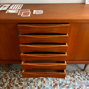 buffet scandinave teck tiroirs