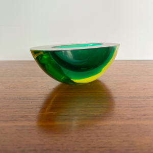 cendrier sommerso murano vert verre flaviopoli venise galerie objets paris bicolore