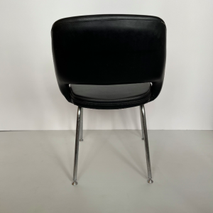 chaise de bureau cuir noir metal chromé conference knoll dos