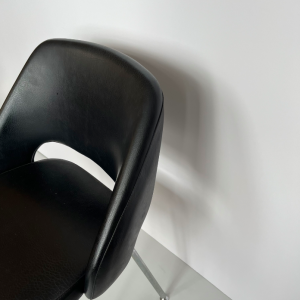 chaise de bureau cuir noir metal chromé conference knoll dossier