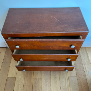commode ancienne vintage 3 tiroirs ouverts