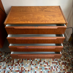 commode vintage scandinave en teck 4 tiroirs brocante paris batignolles vintage shop