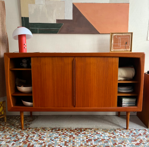 enfilade vintage scandinave en teck dyrlund paris galerie vintage scandinave boutique danoise etageres