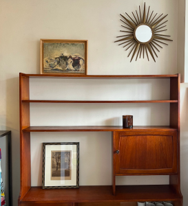 etagere sur pieds bois ancien vintage rangement antiquaire brocante paris batignolles miroir soleil chaty vallauris