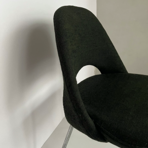 fauteuil de bureau conference knoll pied metal chromé lainage vert kvadrat vintage design paris gallery batignolles