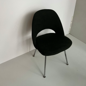 fauteuil de bureau conference knoll pied metal chromé lainage vert kvadrat vintage design paris gallery siege de bureau