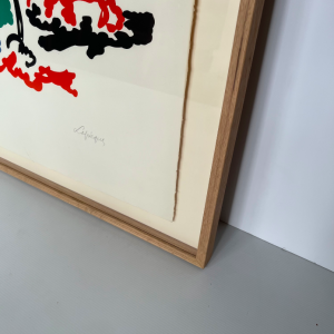 lithographie charles lapicque cadre chene boite a hausse phare nuages sur la cote 1951 tableau mur deco galerie paris batignolles encadrement profil signature peintre