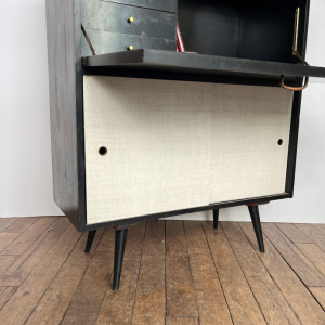 secretaire noir et blanc paul mccobb vintage pieds compas meuble rangement vintage paris design antiquaire