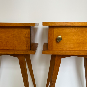 table de chevet french design 1950 pieds compas bois clair lartetlafacon batignolles boutique vintage brocante paris