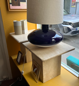 table gigogne travertin pierre marbre basse dappoint lampe