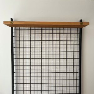 vestiaire porte manteau banc a lattes meuble d'entrée vintage 1950 italian design dos