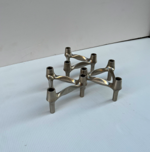 bougeoirs inox metal argent stoff nagel scandinave ancien vintage galerieparis artedelatable vintage