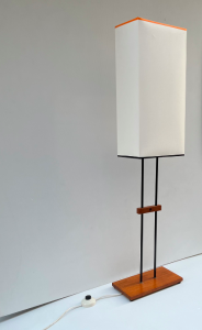 lampe à poser mini lampadaire vintage scandinave abatjour rectangle sur mesure biais orange
