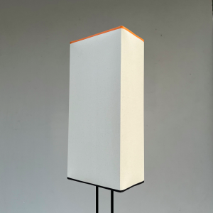 lampe à poser mini lampadaire vintage scandinave abatjour rectangle sur mesure biais orange luminaires anciens paris9eme abatjour