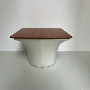 table basse bernard brunier pierre paulin french midcentury coffee table mushroom vinyl blanc et plateau bois galerie design paris batignolles