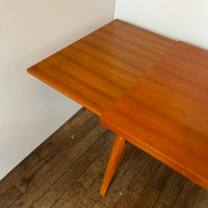 table de salle a manger en teck vintage secondemain paris brocante batignolles table rectangle avec allonge rue legendre