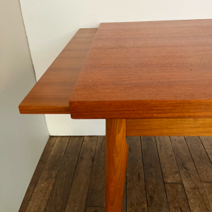 table de salle a manger en teck vintage secondemain paris brocante batignolles table rectangle avec allonged etail