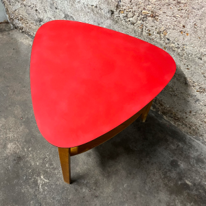 table steiner bowwood vintage annees1950 plateau rouge dessus