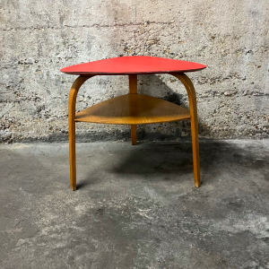 table steiner bowwood vintage annees1950 plateau rouge galerie vintage paris