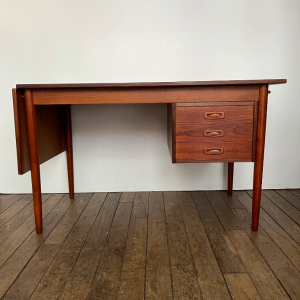 bureau danoise en teck tiroirs coulissants et allonge arne vodder midcentury desk paris scandinave shop