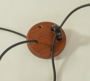 suspension vintage scandinave domus teck et tissu papier poids