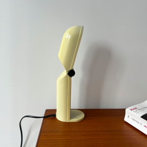 lampe pliante plastic pvc ecru blanc cassé lampe a poser vintage