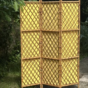 paravent paris rotin vintage ancien tissu jaune antiquaire boutique paris puces brocante