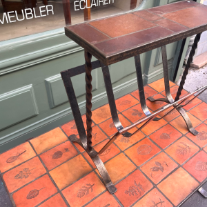 porte revue metal fer forgé et carreaux de ceramique gres grand feu style roger capron detail