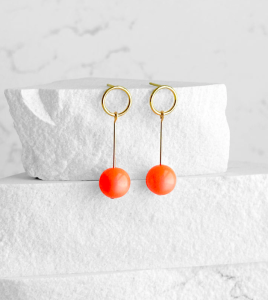 boucles doreille vermeil lewisandpine paris batignolles boutique vermeil et boule orange