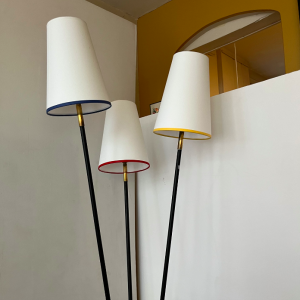lampadaire vintage trois tete tripode abatjour sur mesure paris batignolles lartetlafacon