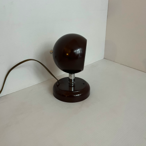 lampe à poser applique eyeball marron chocolat tête orientable vintage 70s broc paris luminaires
