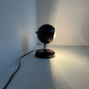 lampe à poser applique eyeball marron chocolat tête orientable vintage 70s broc paris luminaires antiques