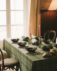 nappe ecossais vert anglais maison dinette paris boutique decoration batignolles rue nollet chaise bistrot vintage