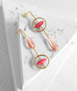 nevelson louise earings lewis and pine paris shop boucle doreilles batignolles rose orange mandarine