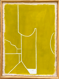 avrandinis tenture venus lime jaune ligne blanche fond couleur galerie exposition paris batignolles