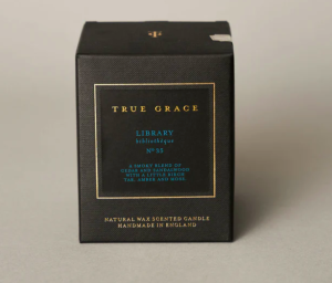 bougie parfumé fumé library boisé true grace paris candle shop