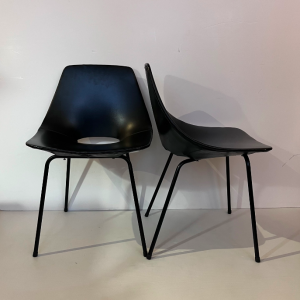 siege pierre guariche steiner noir cuir vintage annees50 lartetlafaconla boutique de caroline paris17 tonneau chairs
