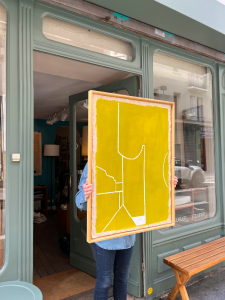 toile de coton tenture murale peinte avrandinis serie venus cadre sur mesure caisse americaine encadrement paris batignolles