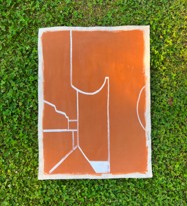 venus terracotta tenture coton tableau pigment peinture paris galerie batignolles