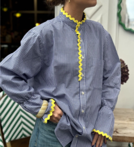 chemise vintage tissu vichy croquet jaune ensemble creation boutique vintage paris batignolles rue nollet