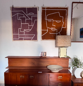 enfilade etageremurale renz tentures murale lampe annees70 creme