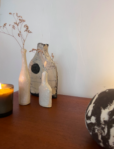 objet ceramique flacon raku sphere agnes beurel gallery