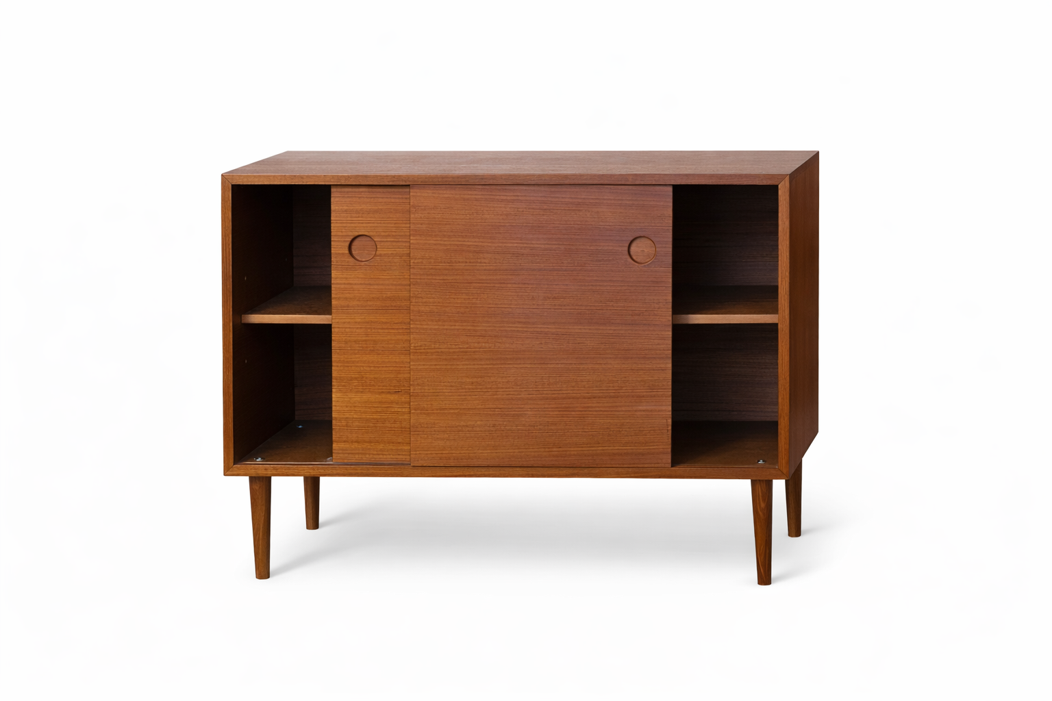 Meuble buffet portes coulissantes en teck – L90xP48xH81cm – 480 € soldé 460 €